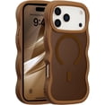 thumbnail image 1 of Funda magnética para iPhone 17 Pro Max, compatible con MagSafe, diseño de marco ondulado transparente 2025, funda protectora de borde suave, bonita, transparente, mate, a prueba de golpes, 1 of 6