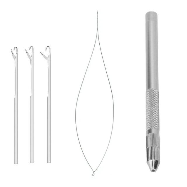 Threader Pulling Loop, Easily Carry Hair Pulling Hook Light Weight Convenient Use For Saloon For Women Silver
