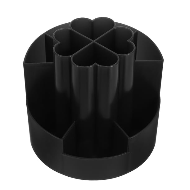 WORGEOUS Organizador de escritorio giratorio Portalápices giratorio de 360 grados para oficina, escuela, hogar, almacenamiento de escritorio negro, organizador de suministros de papelería