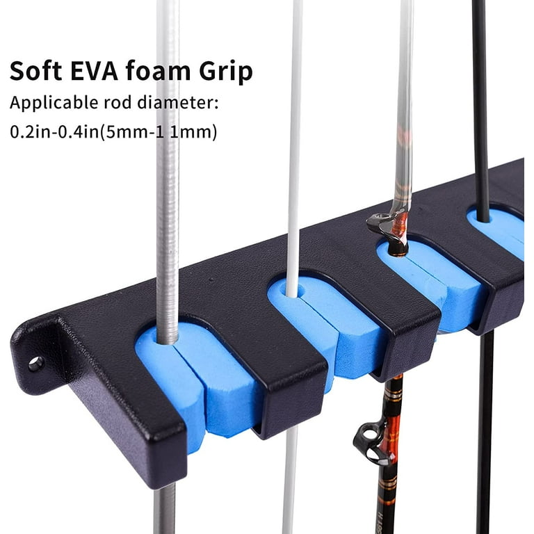 * Vertical Rod Rack, Wall Mounted Fishing Pole Holders Store 6 Rods,  Fishing Accessories