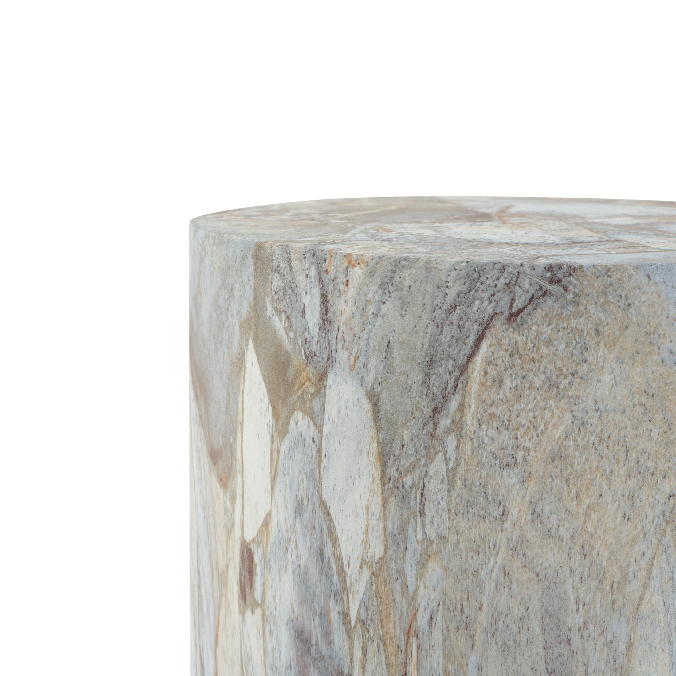 Christopher Knight Home Modern Lightweight MGO Accent Side Table with Drum Shape, Mist Stone
