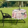 thumbnail image 7 of Coolnut 60" Rose Flower Round Tablecloth, Waterproof Outdoor Tablecloth with Umbrella Hole and Zipper, for Kitchen Dining Picnic Party Home Decor, 7 of 7