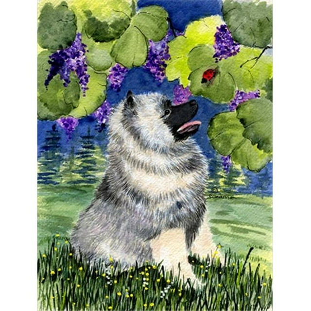 Keeshond Canvas Flag - House Size, 28 x 40 in.