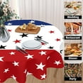 thumbnail image 4 of Patriotic Tablecloth Round 60 Inch Rustic 4th of July Memorial Day Table Cloth Washable Independence Day American Flag Decor Table Cover for Dining Kitchen Holiday Party Picnic Outdoor Home Decor, 4 of 6