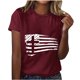 thumbnail image 4 of Camisetas de Manga Corta para las Mujeres, Blusa de Manga Corta de la Moda Del Día de la Independencia Hecha de Poliéster Cómodo para la Primavera Verano, Blusas de Manga Corta para las Mujeres, 4 of 7