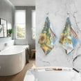 thumbnail image 2 of joogoo 2 PCs Hand Towels Sets Cardinal Sunflowers Cotton Face Towel Bathroom Decorative, 2 of 7