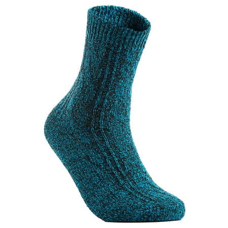 

Big Girl s Women s 6 Pairs Pack Fashion Soft Wool Crew Socks One Size AHR1613(Blue)