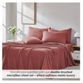 thumbnail image 5 of KriKac Extra Deep Pocket Sheets Set for Bed, 4-Piece Ultra-Soft Microfiber Bed Sheets with 21" Deep Fitted Sheet, Oversize Flat Sheet, 2 Pillowcases, Marsala, 5 of 9