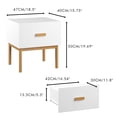 thumbnail image 4 of Noble House Modern Nightstand with Drawer, Minimalist Bedside Table with Pine Wood Legs, for Bedroom, Apartment, White, 4 of 12