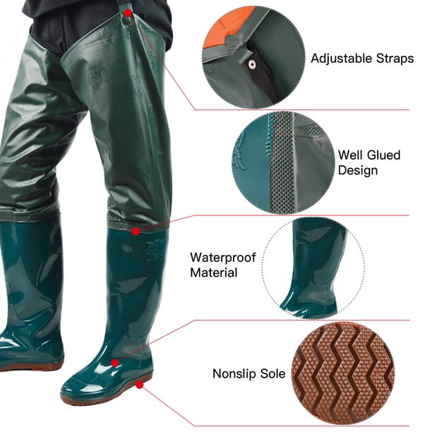 Waterproof PVC Fishing Waders Hip Boots for Men Women Fishing Farming 