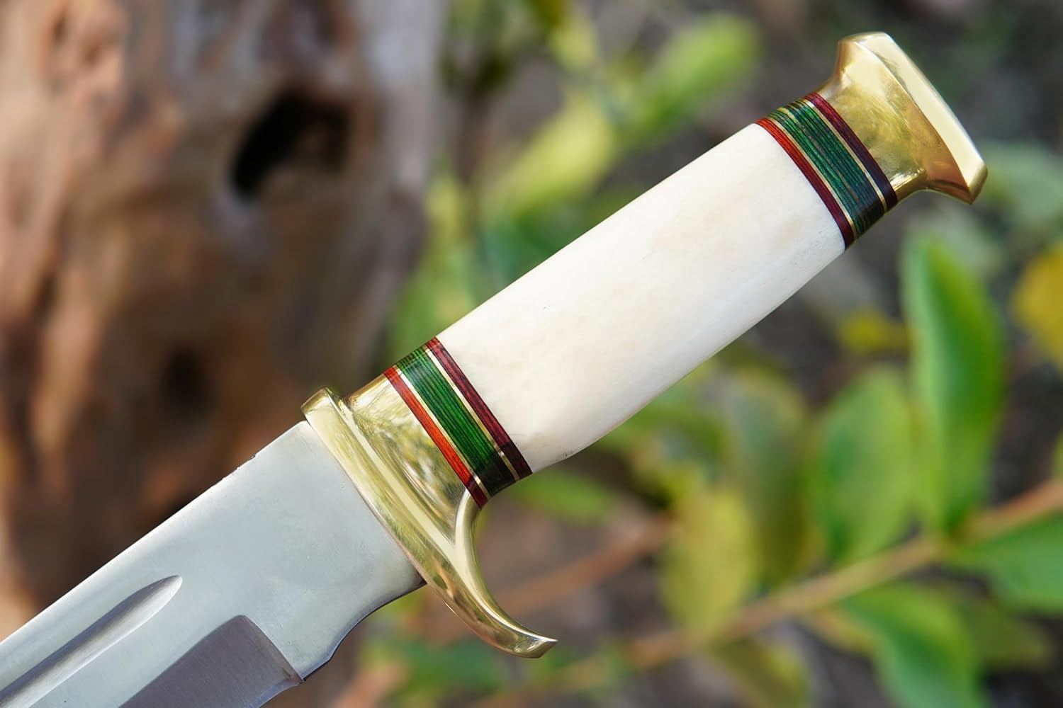 Custom Handmade D2 Steel 12.5 Inches Hunting Knife - Perfect Grip Bone Handle with Brass fitting (REG-225)