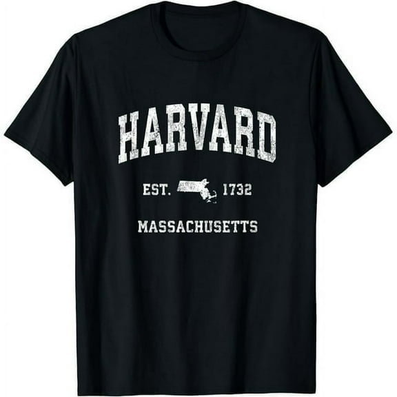 100% cotton tshirts men tee Harvard Massachusetts MA Vintage Athletic Sports Design T-Shirt