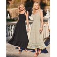 thumbnail image 4 of Vestido de verano Zeagoo Floral Maxi con bolsillos para mujer, color rosa S, 4 of 5