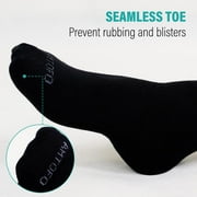 AMITOFO Unisex Breathable Cotton Diabetic Socks, Black (3 Pack)