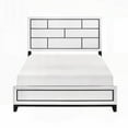 thumbnail image 3 of Full Size Wooden Bed Frame with White Finish and Black Line Design for Bedroom, 3 of 6