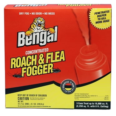 Bengal Roach & Flea Fogger, 3 count, 2.7 oz cans