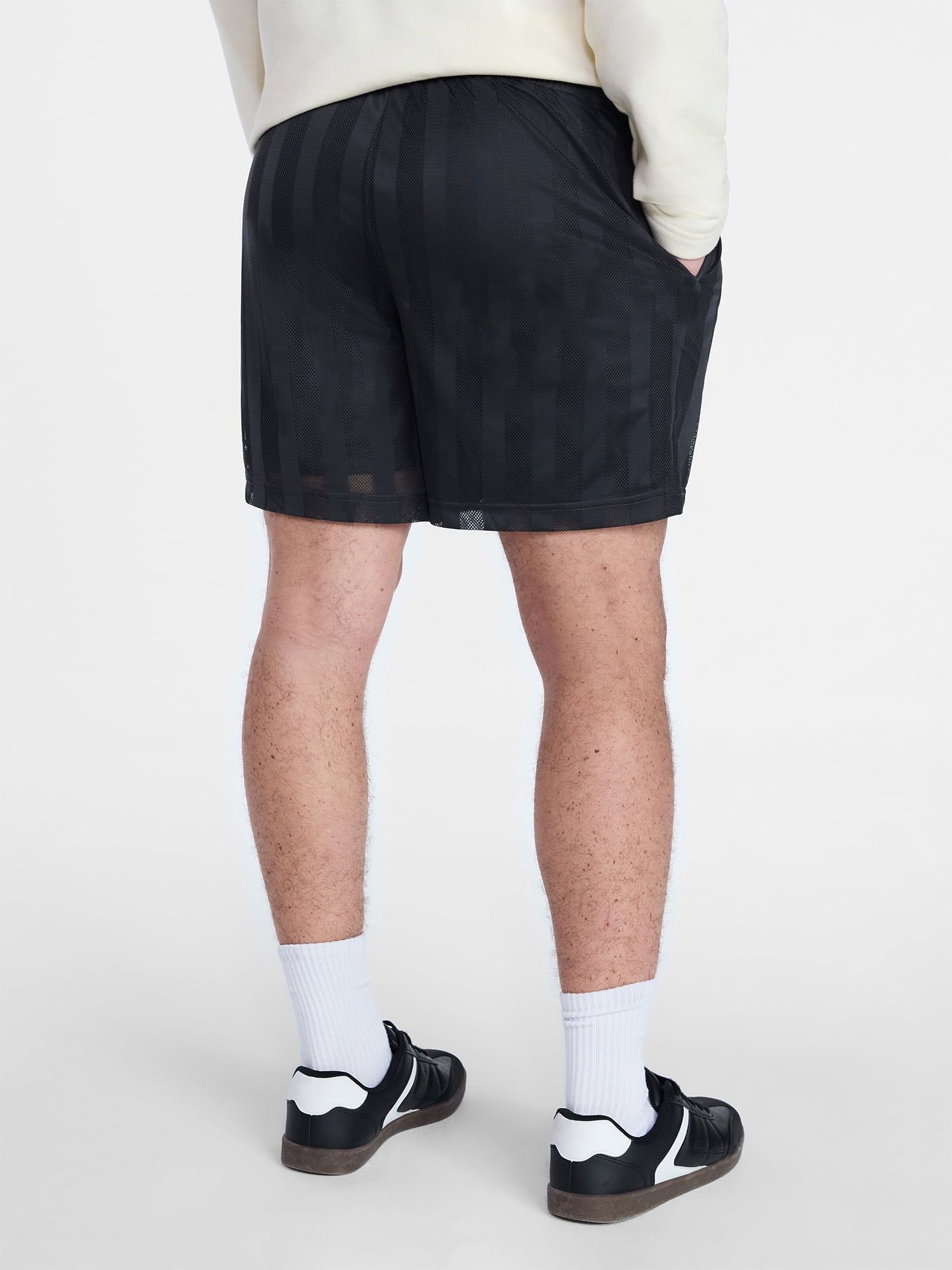No Boundaries Men's & Big Men's Striped Mesh Shorts, 6.5" Inseam, Sizes XS-5XL
