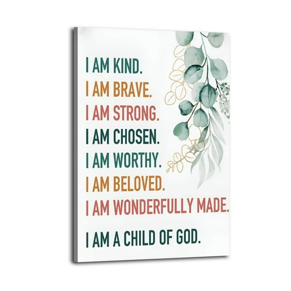 Inspirational Decor I Am A Child of God Scripture Poster Wrapped Wooden Frame Wall Decor,Canvas Wall Art for Living Room,Bedroom,Office,Ready to Hang