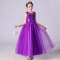 thumbnail image 2 of Vestido de niña sin mangas de malla, vestido de princesa de presentación, hermoso y de moda, 2 of 6