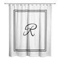 thumbnail image 2 of Creative Products Classic White Monogrammed Shower Curtain - R, 2 of 7