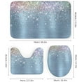 thumbnail image 3 of 4Pcs Cute Rose Blush Silver Faux Glitter Shower Curtain Sets, Bathroom Set Decor with Non-Slip Bath Mat, Toilet Lid Rug and Contour Mat, 72 x 72inch, 3 of 8