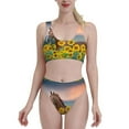 thumbnail image 2 of Picia Horse Sunflowers Women's High Waisted Bikini Scoop Neck Swimsuit Two Pieces Bathing Suit-Small, 2 of 8