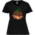 thumbnail image 3 of Inktastic Cheetah Print Pretty Pumpkin with Fall Leaves Women's Plus Size T-Shirt, 3 of 5