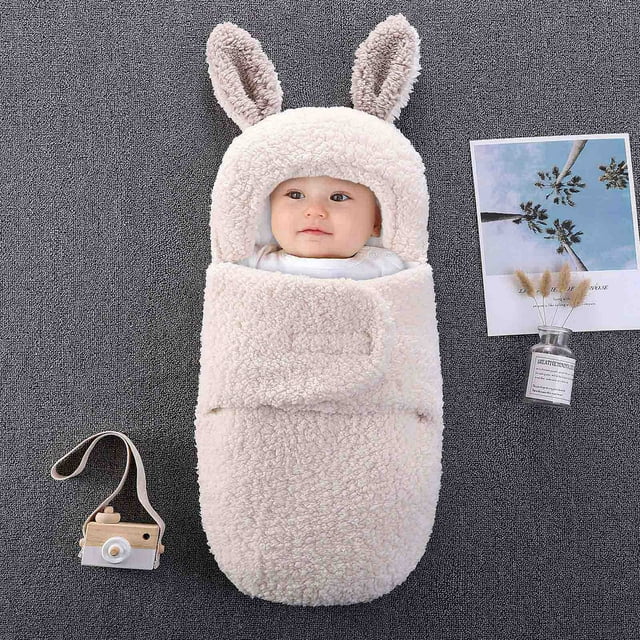 DPTALR Bébé Garçon Fille Bébé Couverture Emmaillotage Enveloppe Mignonne Nouveau-Né Sommeil Ourson Douce Portable Emmaillotage Réception Couverture Peluche