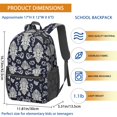 thumbnail image 3 of Paisley and Damask Black Pattern 17" Waterproof Oxford School Backpacks for Teens, S-Shape Padded Straps, for School, Travel, Hiking, Camping, 3 of 5