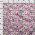 thumbnail image 3 of oneOone Rayon Pink Fabric Writing Text Fabric For Sewing Printed Craft Fabric By The Yard 56 Inch Wide, 3 of 4