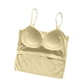 thumbnail image 4 of Women's Adjustable Strap Camisole Tank Top with Built-in Padded Bra, One Size Silky Stretch Sleeveless Cami, Seamless Daily Layering Home Lounge Top for Women 40-70kg, 4 of 7