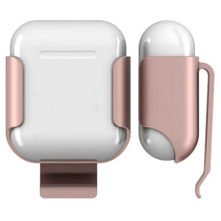 Clip for Airpods Nakedcellphone ROSE GOLD Hard Shell Belt Clip Holster Case Cover for Apple Airpods
