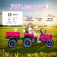 thumbnail image 6 of Xuanlur 24V Ride on Toy for Big Kids, 24V Ride on Tractor w/Remote Control, 400W Motor, Kids Electric Vehicles Ride On Tractor Car for Ages 3+, USB,LED light, Bluetooth,3 Speed Adjustable(Rose Red), 6 of 7