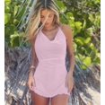 thumbnail image 1 of VISgogo Vestido halter para mujer, color sólido, transparente, sin mangas, sin espalda, mini vestido a juego VISgogo  moda, 1 of 2