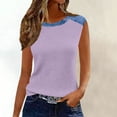 thumbnail image 4 of LVHAOGJOB Débardeur d'Été en Coton pour Femmes Col Rond Sans Manches Couleur Unie, 4 of 7