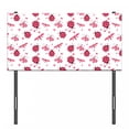 thumbnail image 3 of Ladybugs Headboard, Domed Back Round Ladybugs with Hearts Flowers Dragonflies Romantic Wings Pattern, Upholstered Decorative Metal Bed Headboard with Memory Foam, Twin Size, Red White, by Ambesonne, 3 of 4
