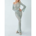 thumbnail image 4 of Biezeib Women’s 2 Piece Crochet Swimsuit Cover Up, Off Shoulder Knit Crop Tops and Long Skirt Set Beachwear, 4 of 6
