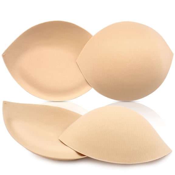 Nimiah Bra Pads Inserts Breast Enhancers, 2 Pairs Push Up Inserts Swimsuit Pads Fits A/B Cup, Beige