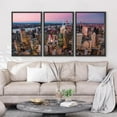 thumbnail image 3 of PixonSign Framed Canvas Print Wall Art Set Aerial View New York City Sunset Urban Architecture Photography Realism Scenic Landscape Decorative Colorful Multicolor for Bedroom - 24"x36"x3 Black, 3 of 5