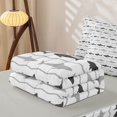 thumbnail image 5 of Manfei Cartoon Shark Zipper Full Size Comforter Sets with Fitted Sheet and 2 Pillowcases, Simple Abstract Wave Zipper Bedding Set, White Gray, Gray Reversible, 4-Piece, 5 of 7