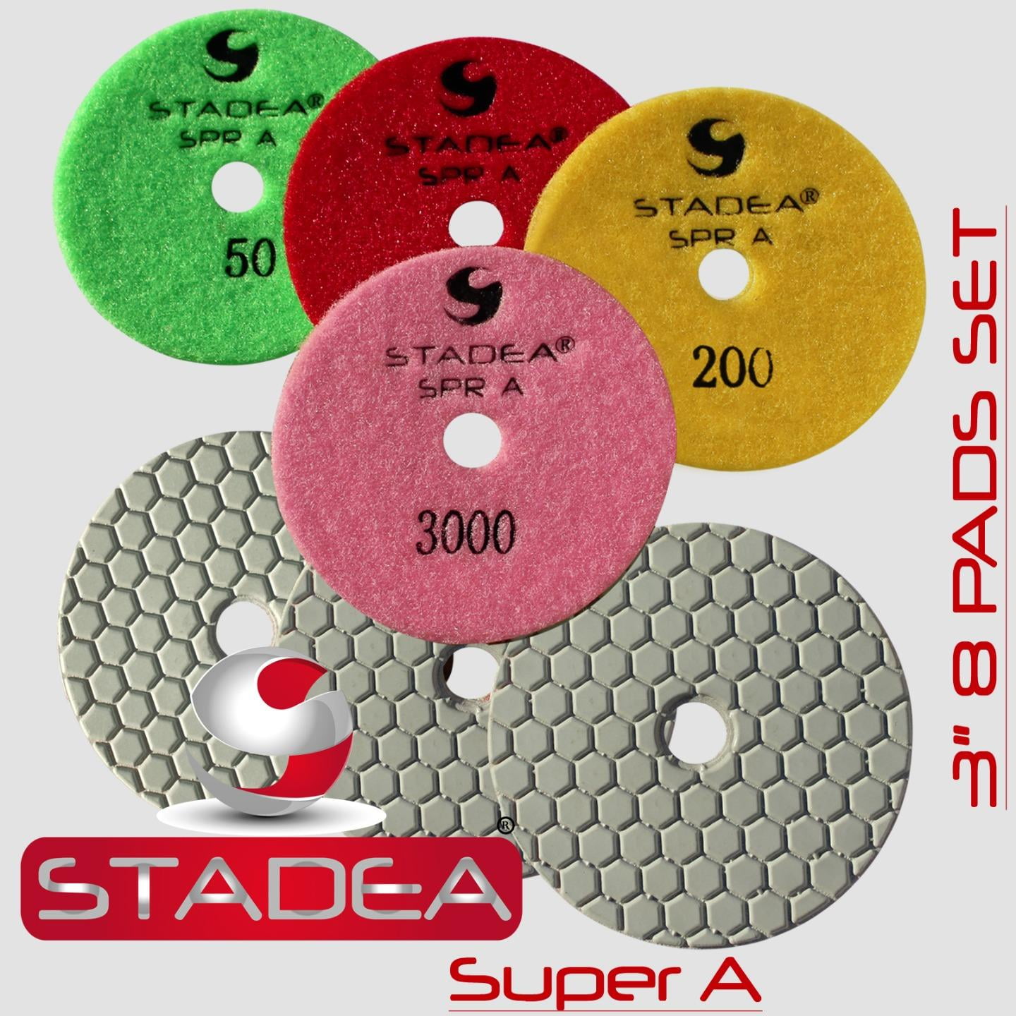 Stadea PPD165K Dry Marble Stone Sanding Pads Dry 3" Concrete Granite