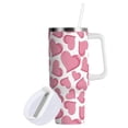 thumbnail image 2 of 30 oz Tumbler With Handle Stainless Steel Insulated Tumbler With Lid for Car Cup Holder Pink Hearts Pattern, 2 of 9
