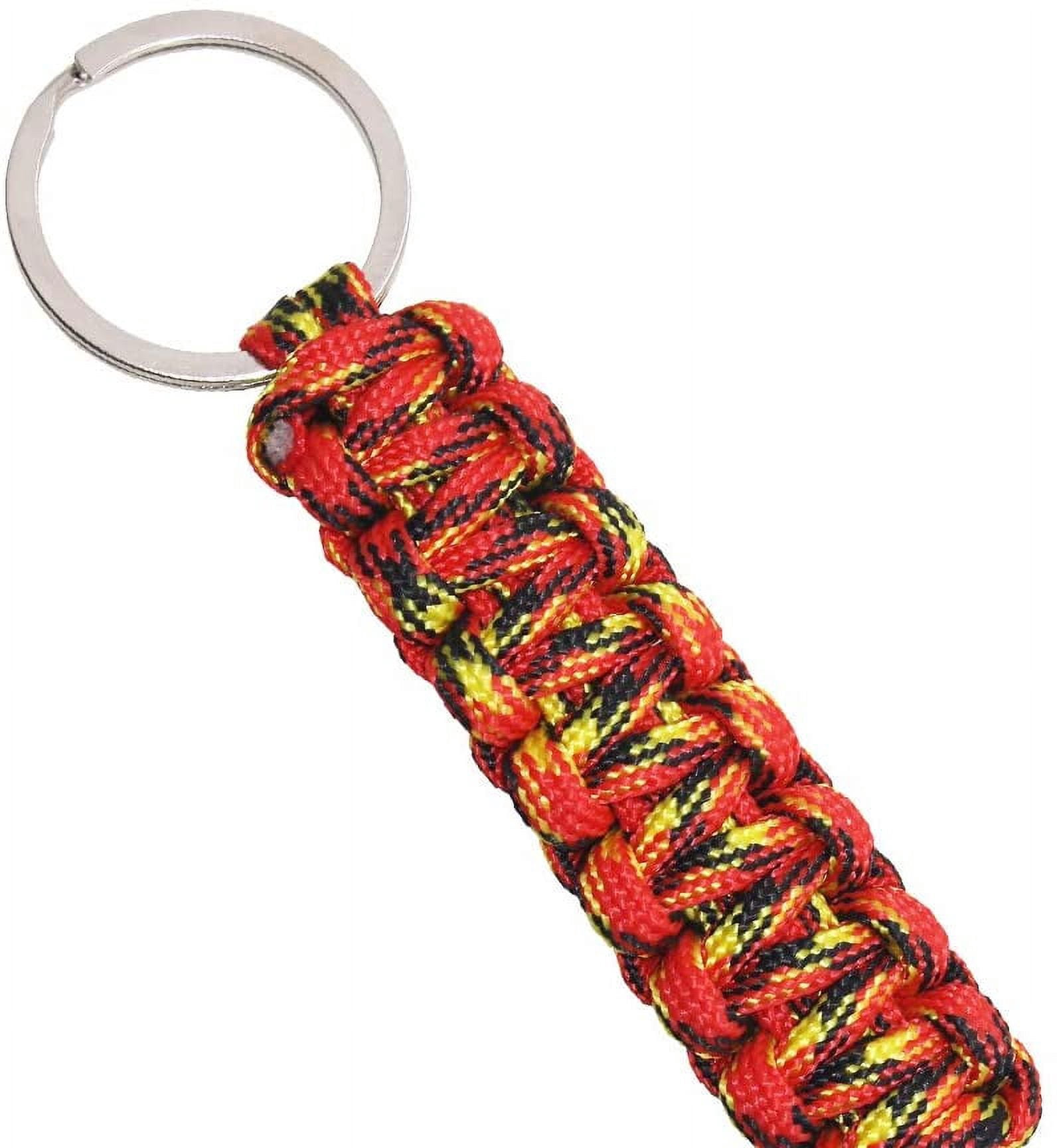 6 Pack Different Colors Paracord Keychain Carabiner, DaKuan Military Braided Lanyard Keychain for outdoor Survival, Camping, Hiking, Hunting, Fishing
