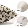 thumbnail image 3 of Dark Brown Floral Block Print Lumbar Pillow Covers 12x20 Set of 2 Rustic Old Style Vintage Flower Pattern Cream Decorative Rectangle Throw Pillow Cases Outdoor Farmhouse Decoration for Sofa Couch Bed, 3 of 6