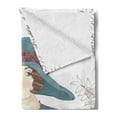 thumbnail image 2 of Vintage Woman Soft Flannel Fleece Throw Blanket, Portrait of a Woman Sitting at a Table and Holding a Cup of Coffee, Cozy Plush for Indoor and Outdoor Use, 50" x 60", Multicolor, by Ambesonne, 2 of 5
