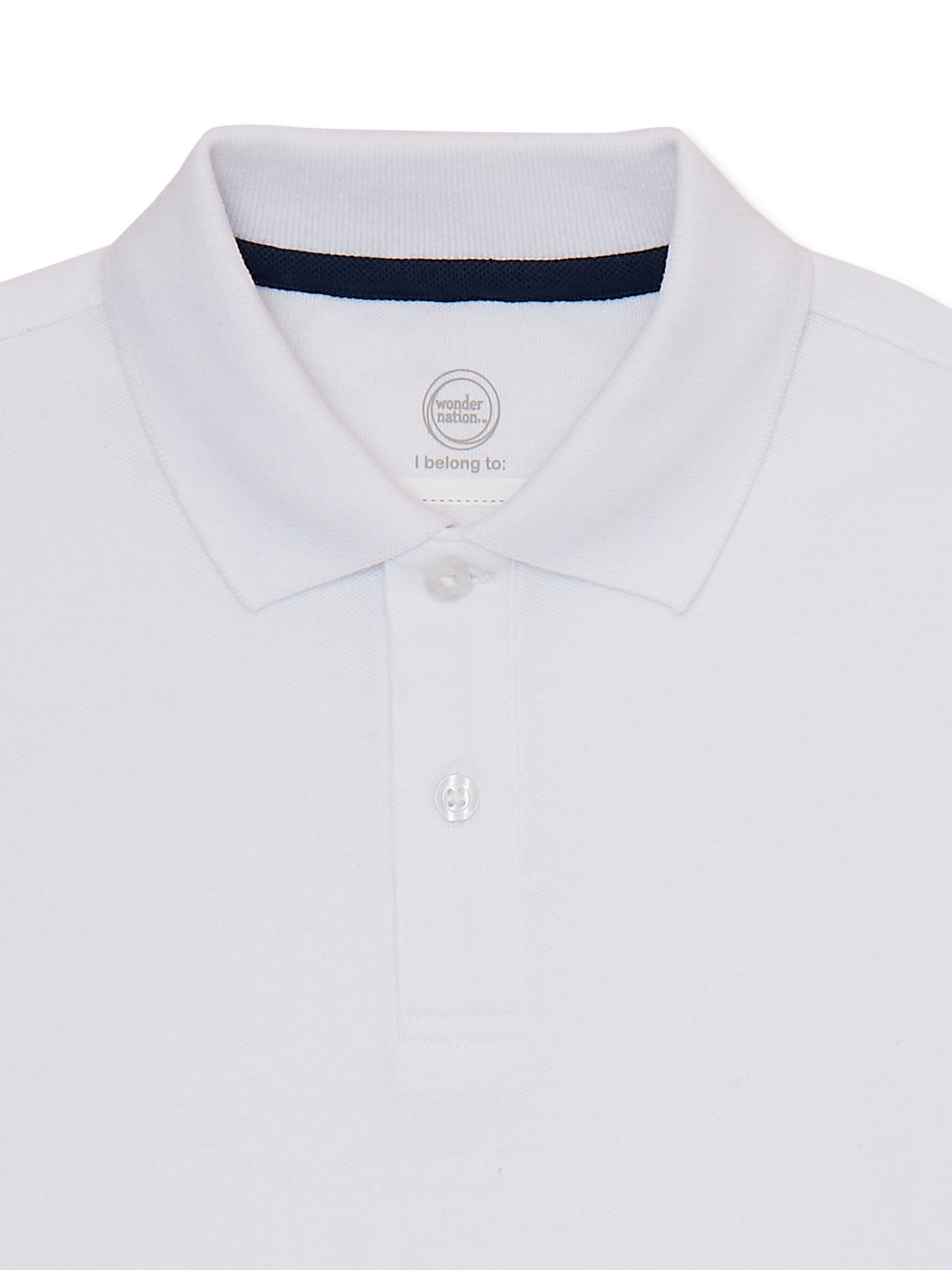 Wonder Nation Boys School Uniform Pique Polo Shirts with Short Sleeves, 4-Pack, Sizes 4-18