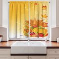 thumbnail image 2 of Harvest Kitchen Curtains, Vivid Group of Vegetables Plump Pumpkins Wheat Fall Leaves, Two Panels Drapes with Rod Pocket Room Decor, 55" X 45", Earth Yellow Green Red, by Ambesonne, 2 of 3