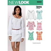 New Look Sewing Pattern 6892 Misses Tops, Size A (6-8-10-12-14-16)