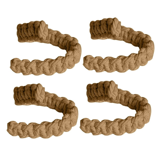 Ltdhehe Curtain Tiebacks Handwoven Cot Ton & Jute Rope (Brown/Beige) Adjustable Window Holdbacks 8.7" Long (1/2/4 Pack)