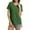 Green, variant on Women's V Neck Short Sleeve Slim Fitted T-Shirt Stretchy Bodycon Basic Top Casual Active Tee